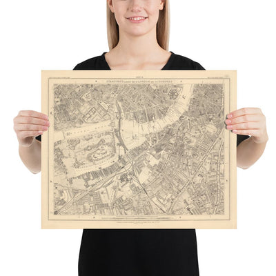 Alte Karte von South London 1862 von Edward Stanford - Battersea, Chelsea, Oval, Stockwell, Wandsworth - SW3, SW1, SE11, SW8, SW11, SW9, SW4