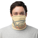 Cardiff Face Mask / Neck Gaiter / Snood with vintage Ordnance Survey map of Cardiff, 1851