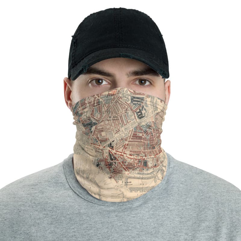 Maschera facciale da designer con mappa storica PERSONALIZZATA di Londra (Charles Booth, John Rocque, C&J Greenwood) 