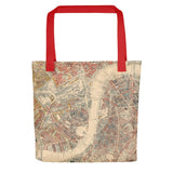 Borsa Tote di Londra - Borsa tote unica con mappe antiche di Londra (Charles Booth, C&J Greenwood, John Rocque) 