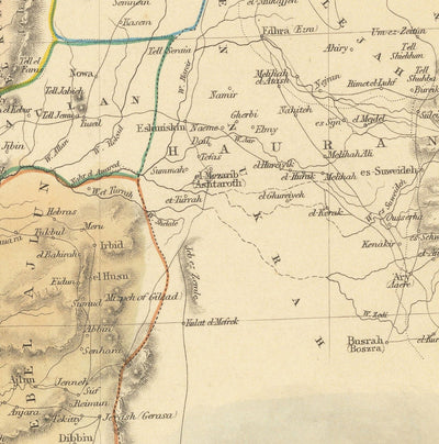 Alte Karte von Palästina 1851 - Israel, Westufer, Gaza, Nazareth, Nablus, Haifa, Jerusalem
