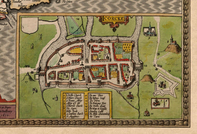 Viejo mapa de Munster, Irlanda en 1611 por John Speed ​​- County Cork, Clare, Kerry, Limerick, Tipperary