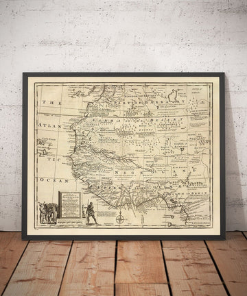 Mapa antiguo de Negroland, 1747 por Bowen - África occidental pre-colonial - Comercio de esclavos, Costa de Marfil, Costa de Oro