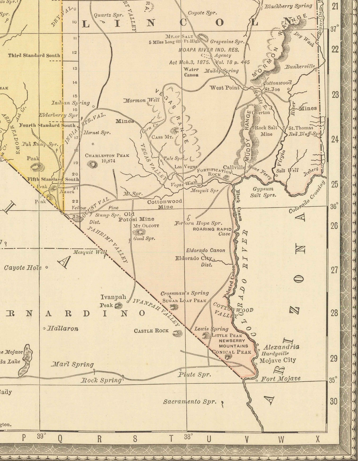 Old Map of Nevada, USA, 1882 by Rand & McNally - Las Vegas, Reno, Coun ...