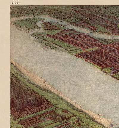 Rare ancienne carte de New York, 1908 - Manhattan, Brooklyn, Jersey, Ponts de New York, Piers, Statue de la Liberté