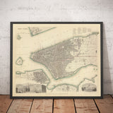Alte Karte von New York, USA im Jahr 1840 - Manhattan, Brooklyn, Williamsburg, Hudson River 