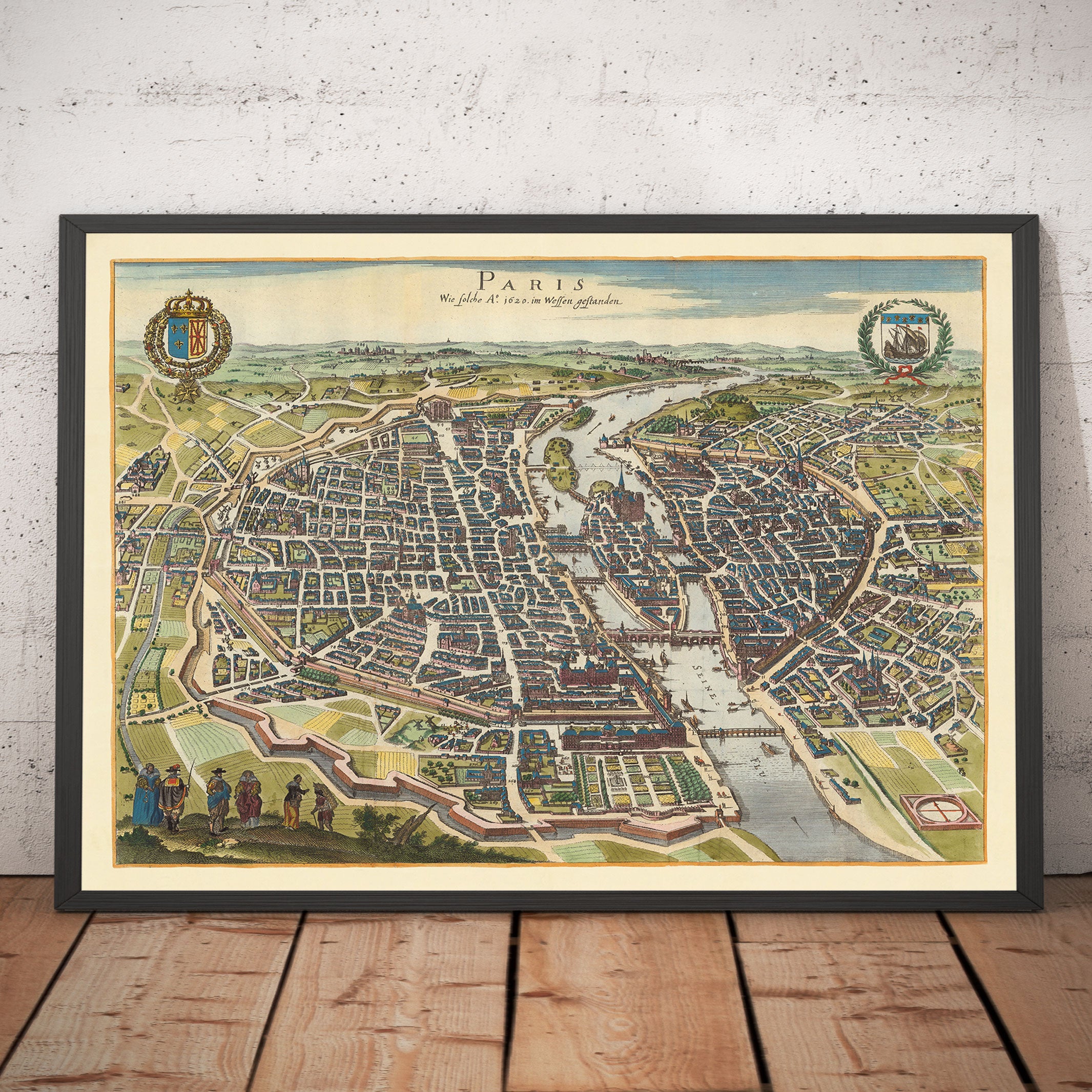 Old Map Of Paris 1655 By Caspar Merian Ile Saint Louis And De La Ci Old map of paris 1655 by caspar merian ile saint louis and de la ci