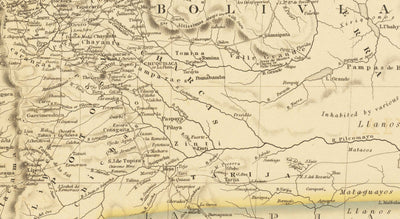 Ancienne carte du Pérou et de la Bolivie, 1842 par Arrowsmith - Haut Pérou, Chili, Amérique du Sud, Andes, La Paz, Lima, Atacama