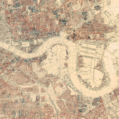 Sac fourre-tout de Londres - Sac fourre-tout unique présentant de vieux plans de Londres (Charles Booth, C&amp;J Greenwood, John Rocque)