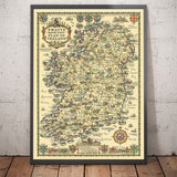 Piano di Test Pratts High dell'Irlanda, Eire, 1933 - Dublino, Belfast, Ulster - Mappa di Auto d'Epoca Vintage - Esso, Standard Oil 