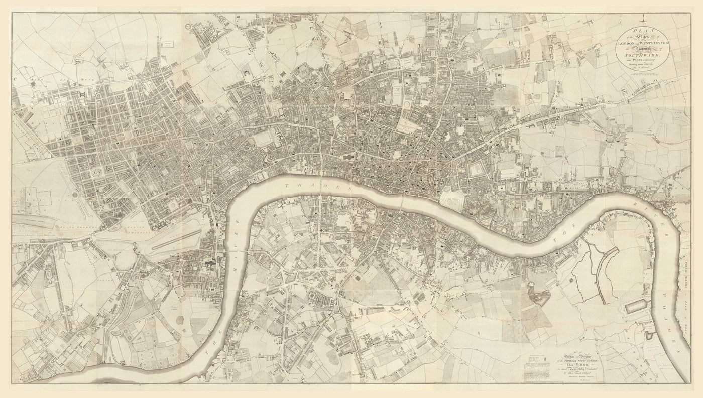 Vollständige Karte von London von Richard Horwood, 1799 - Jedes einzelne Haus und Gebäude in London