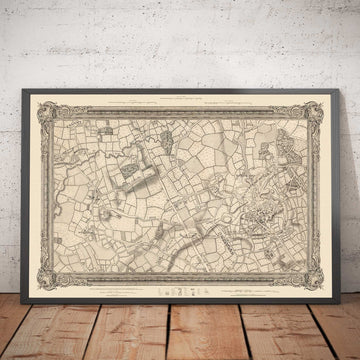 Old Map of West and North West London in 1746 by John Rocque - Hampstead, Kingsbury, Neasden, Willesden, West End, NW2, NW3, NW5, NW6, NW8, NW10, W9, W10