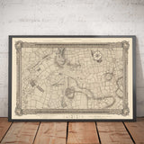 Old Map of North West London in 1746 by John Rocque - Wembley, Preston, Alperton, Northolt, Roxeth Green, W3, W5, W7,W13, NW10