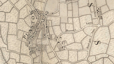 Old Map of East London in 1746 by John Rocque - Stratford, Eastham, Upton Park, Canary Wharf, Plaistow, E3, E6, E13, E14, E15, E16