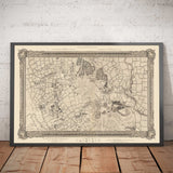Mappa antica del Nord Est di Londra nel 1746 di John Rocque - Wanstead, Walthamstow, Leyton, Aldersbrook, Woodford, E7, E9, E10, E11, E12, E15 