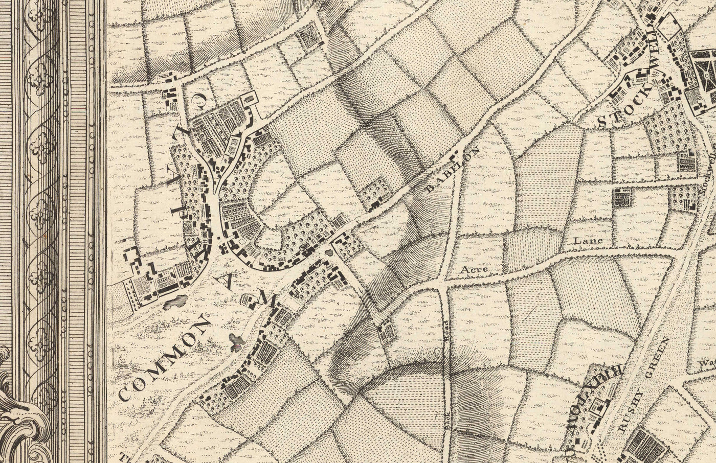 London Sw8 Map Old Map of South London in 1746 by John Rocque - Peckham, Camberwell ...