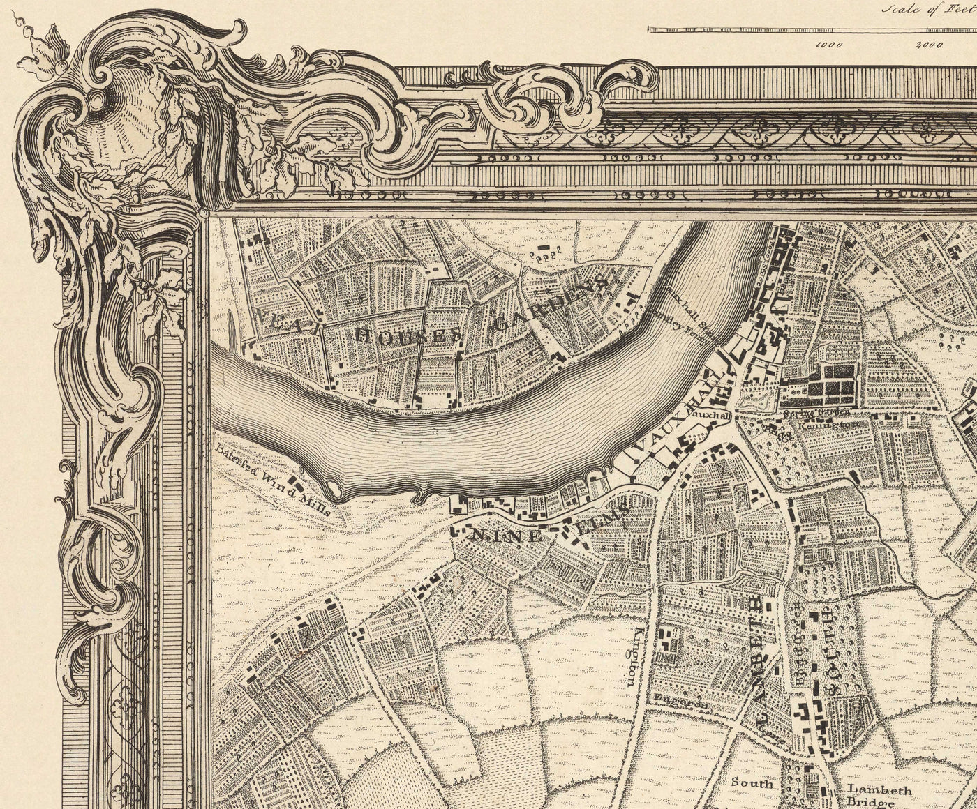 Sw9 Map Old Map of South London in 1746 by John Rocque - Peckham, Camberwell ...