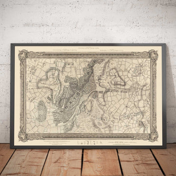 Ancienne carte du Sud-Est de Londres en 1746 par John Rocque - Streatham, Beckenham, Sydenham, Knights Hill, Norwood, SE19, SE21, SE23, SE26, SE27, SW2, SW16