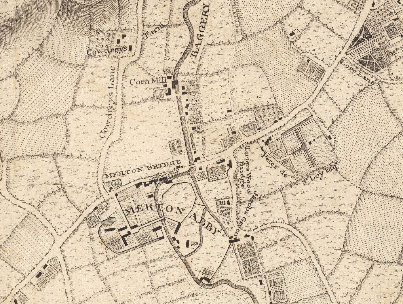 Sw20 Map Old Map of South West London in 1746 by John Rocque - Wimbledon, Tooti ...