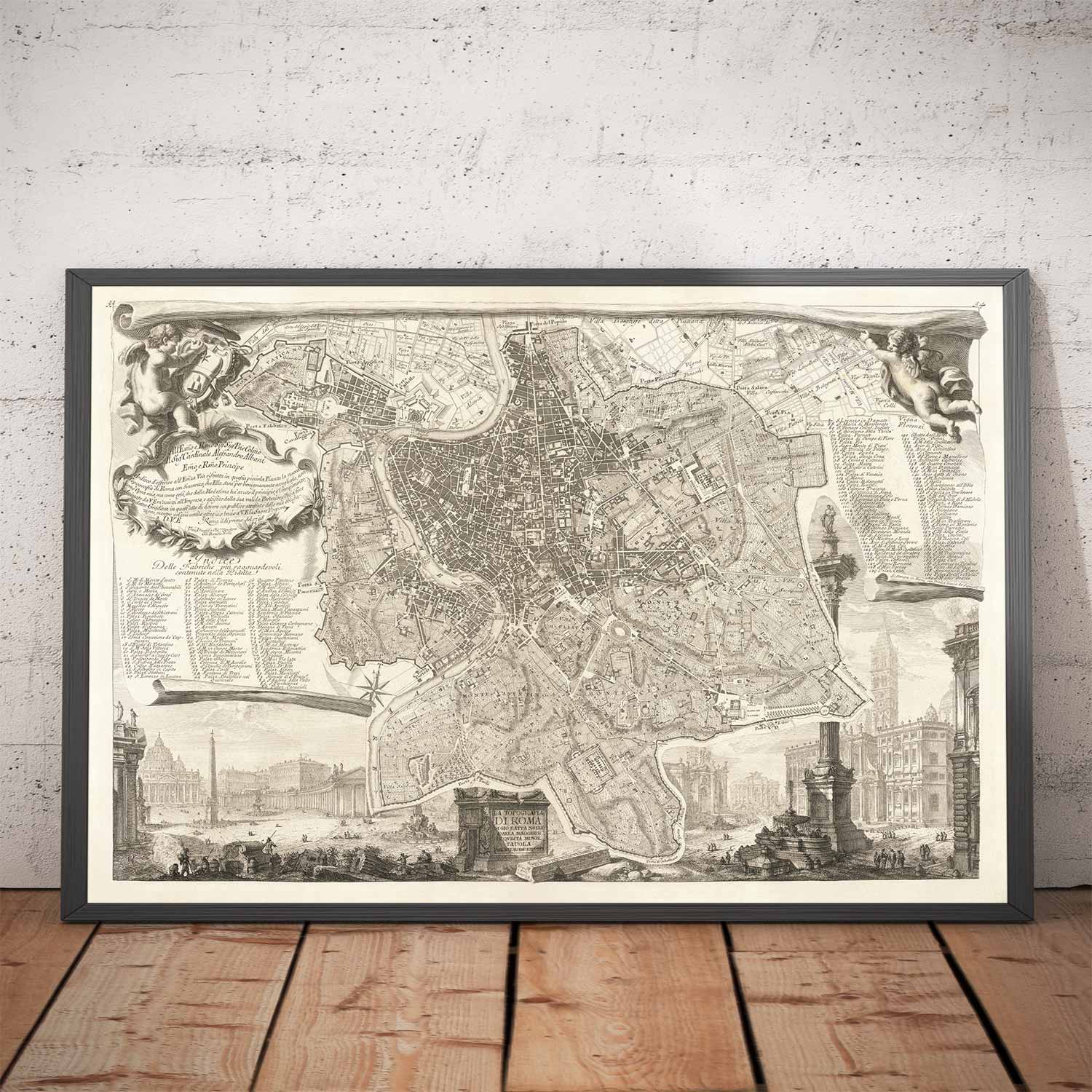 Rare Old Map of Rome, Italy by Nolli & Piranesi, 1748 - Vatican, St Pe ...