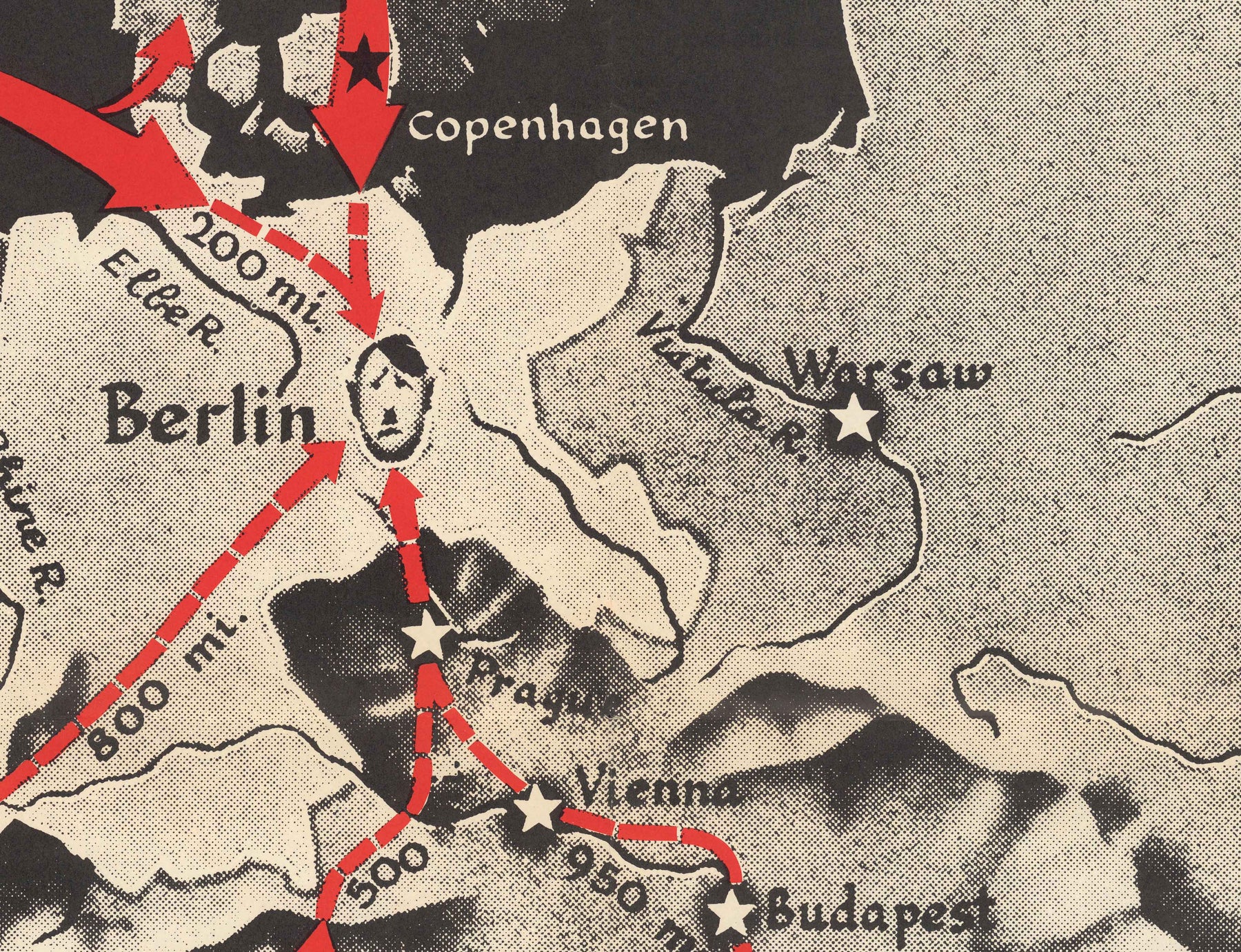 The Routes To Berlin, 1943 - Old World War 2 Map (with a Sad Little Hi ...