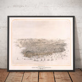 Vieux oiseaux Carte des yeux de San Francisco en 1868 - Baie, Golden Gate, Gold Rush, Nob Hill, North Beach