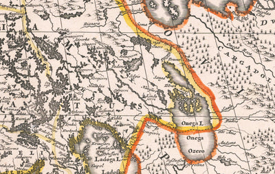 Alte Karte von Skandinavien, 1720 von Johann Baptist Homann - Nordic, Baltisch, Dänemark, Schweden, Finnland, Russland, Estland, Lettland, Litauen