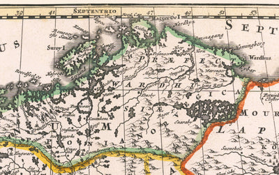 Old Map of Scandinavia, 1720 by Johann Baptist Homann - Nordic, Baltic, Denmark, Sweden, Finland, Russia, Estonia, Latvia, Lithuania