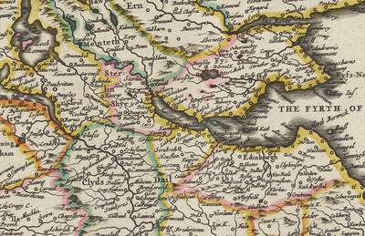 Alte Karte von Schottland, den Shetlandinseln und Orkney im Jahr 1654 von Joan Blaeu aus dem Theatrum Orbis Terrarum Sive Atlas Novus
