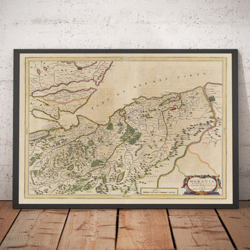 Mappa di Inverness, Highlands e Moray nel 1654, una rara mappa antica a colori di Joan Blaeu e Timothy Pont 