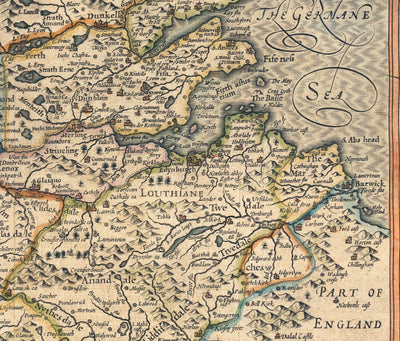 Alte Karte von Schottland im Jahre 1611 von John Speed ​​- Orkney, Shetland, Highlands, Skye, Loch Ness