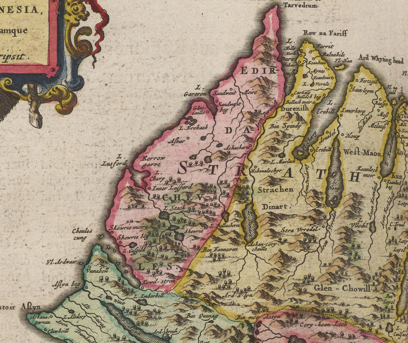Alte Karte der schottischen Highlands, 1665 von Blaeu - Caithness, Sutherland, Ross, Nairn, Inverness, Moray