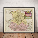 Alte Karte von Selkirkshire aus dem Jahr 1665 von Joan Blaeu - Selkirk, Lindean, Darnick, Fluss Tweed, Peebles 