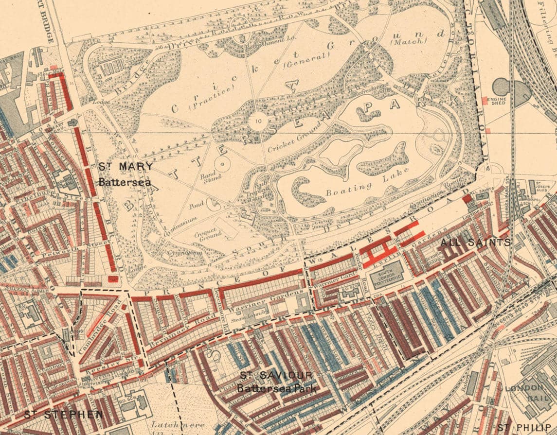 Sw6 Map Map of London Poverty 1898-9, South Western District, by Charles Booth ...