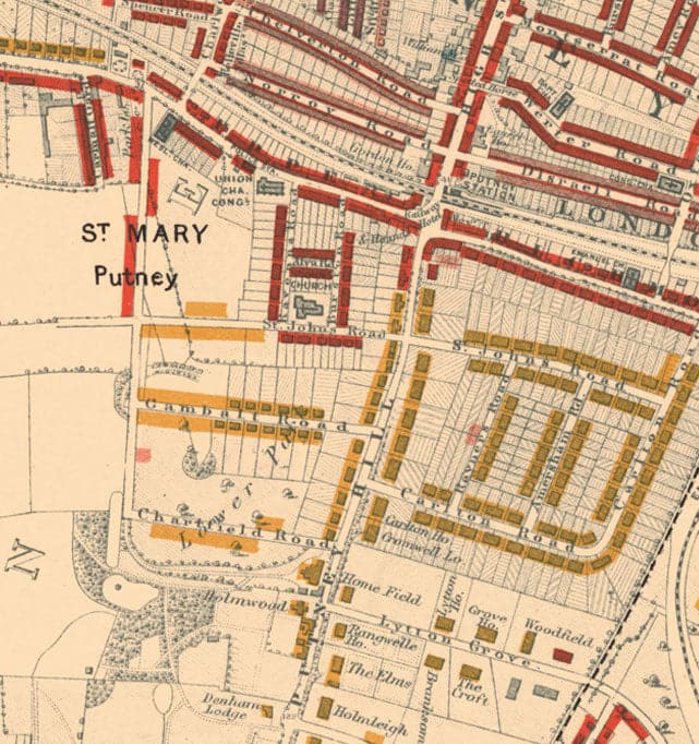 Sw6 Map Map of London Poverty 1898-9, South Western District, by Charles Booth ...