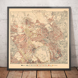 Mappa della povertà di Londra 1898-9, Distretto Nord Occidentale, di Charles Booth - Camden, Hampstead, Westminster, Regents Park - NW1, NW5, NW3, NW8, NW6, W9 