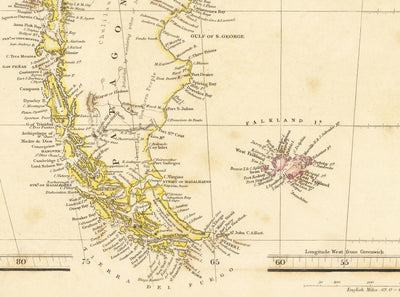 Ancienne carte de l'Amérique du Sud, 1839 par Arrowsmith - Brésil, Galapagos, îles, Guyane coloniale, Andes, Amazonie, Équateur