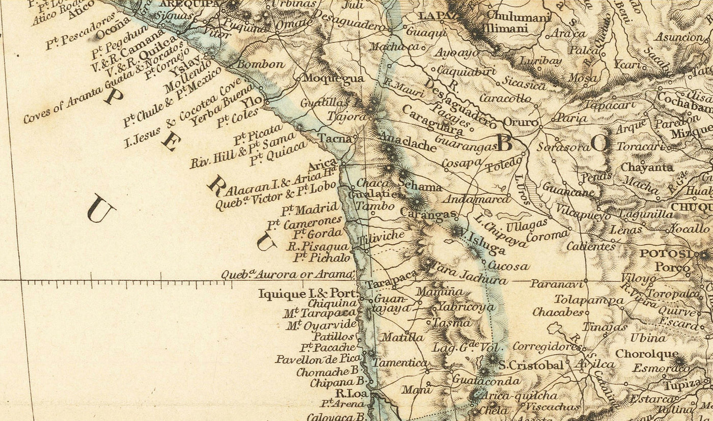 Ancienne carte de l'Amérique du Sud, 1839 par Arrowsmith - Brésil, Galapagos, îles, Guyane coloniale, Andes, Amazonie, Équateur