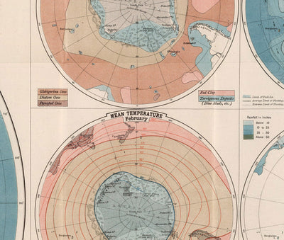 Alte Antarktis-Forschungskarte, 1894 - Geographieatlas und Explorer-Karte des Südpols