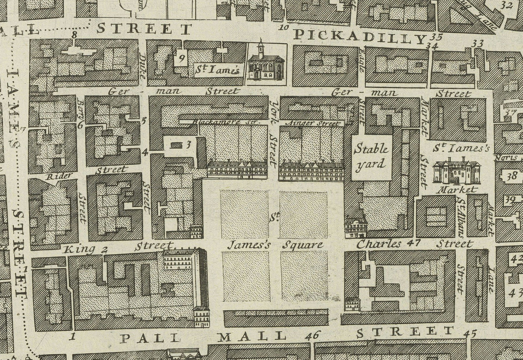 Sw1a Map Old Map of St James's Parish, 1720 by Strype and Stow - London ...