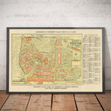 Viejo mapa de San Luis, Missouri, 1904 - Feria Mundial, Luisiana Compra Exposición - Historia de los EE. UU.