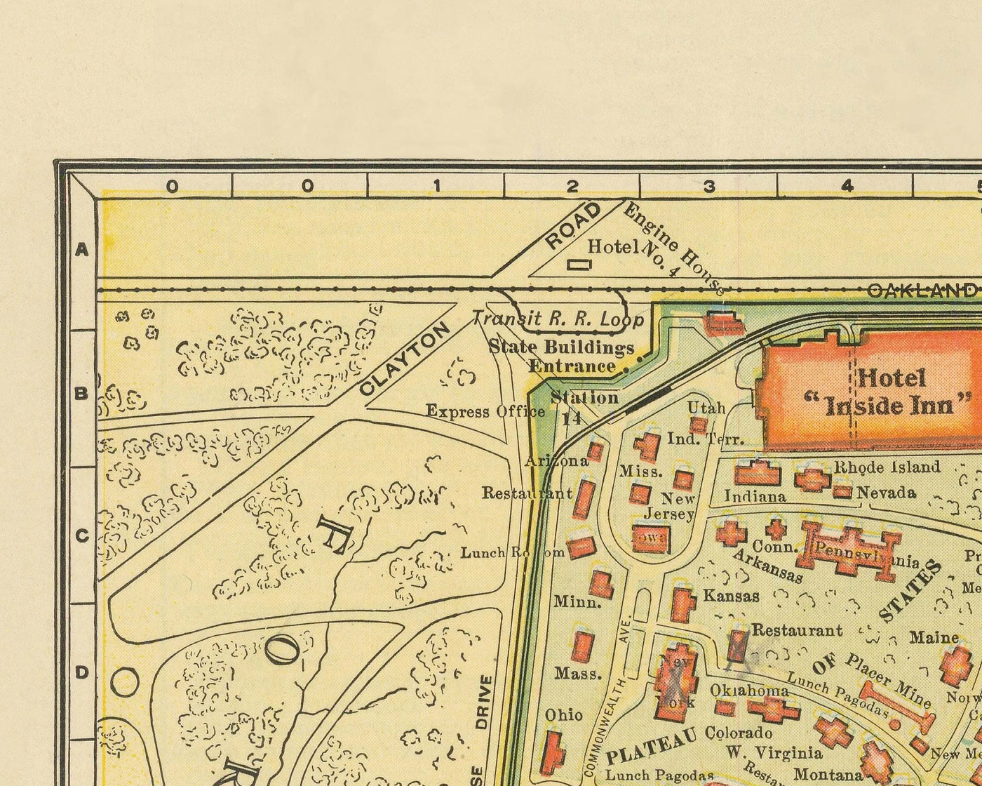 Viejo mapa de San Luis, Missouri, 1904 - Feria Mundial, Luisiana Compra Exposición - Historia de los EE. UU.