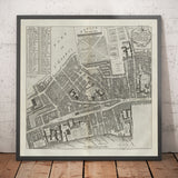 Old Map of St Mary Savoy, 1720 by Strype and Stow - London, Holborn, Strand, Fleet Street, River Thames