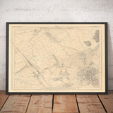 Old Map of North London 1862 by Edward Stanford - Hampstead, Cricklewood, Golders Green, Brent - NW2, NW3, NW11, NW4