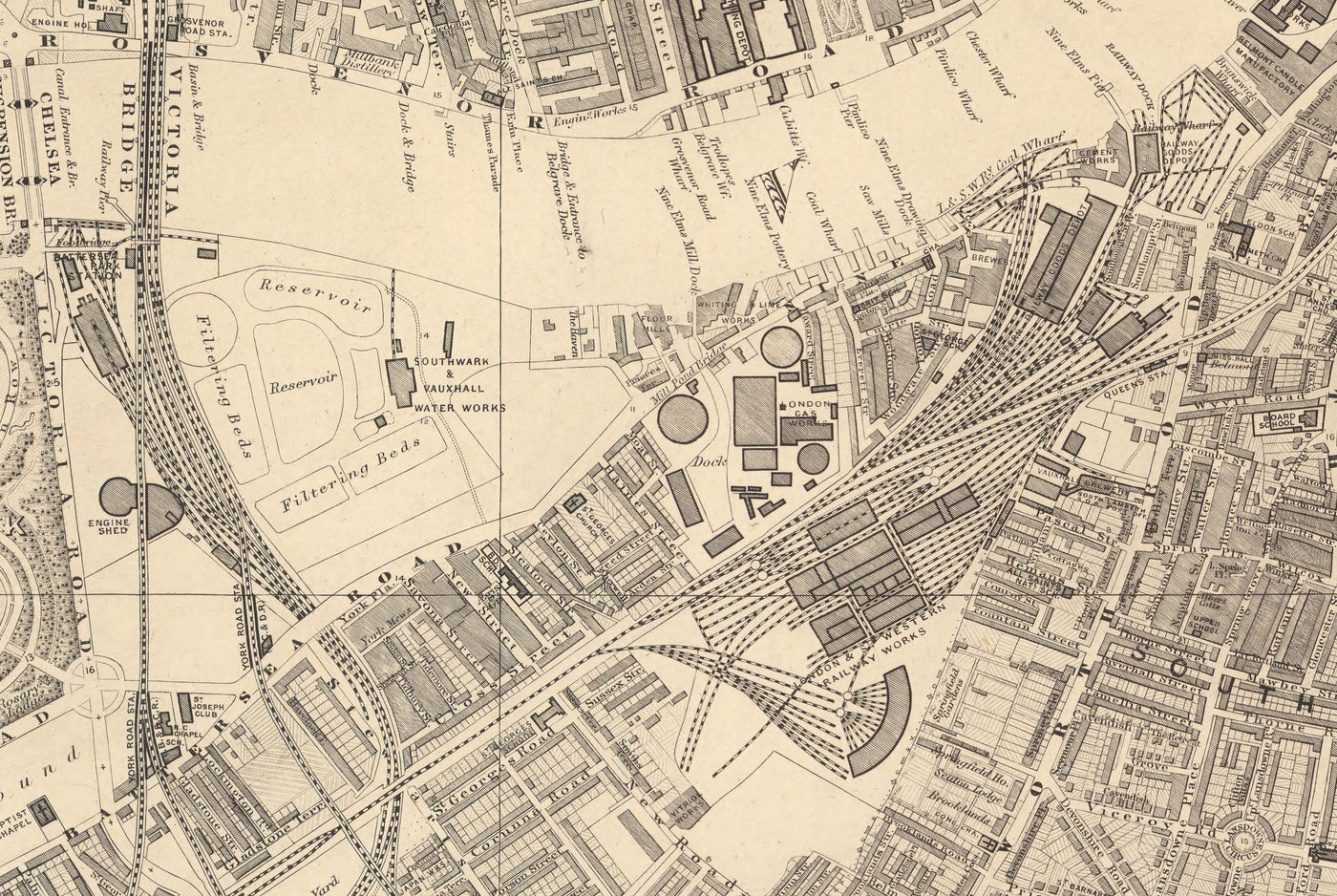 Sw9 Map Old Map of South London in 1862 by Edward Stanford - Battersea, Chelse ...