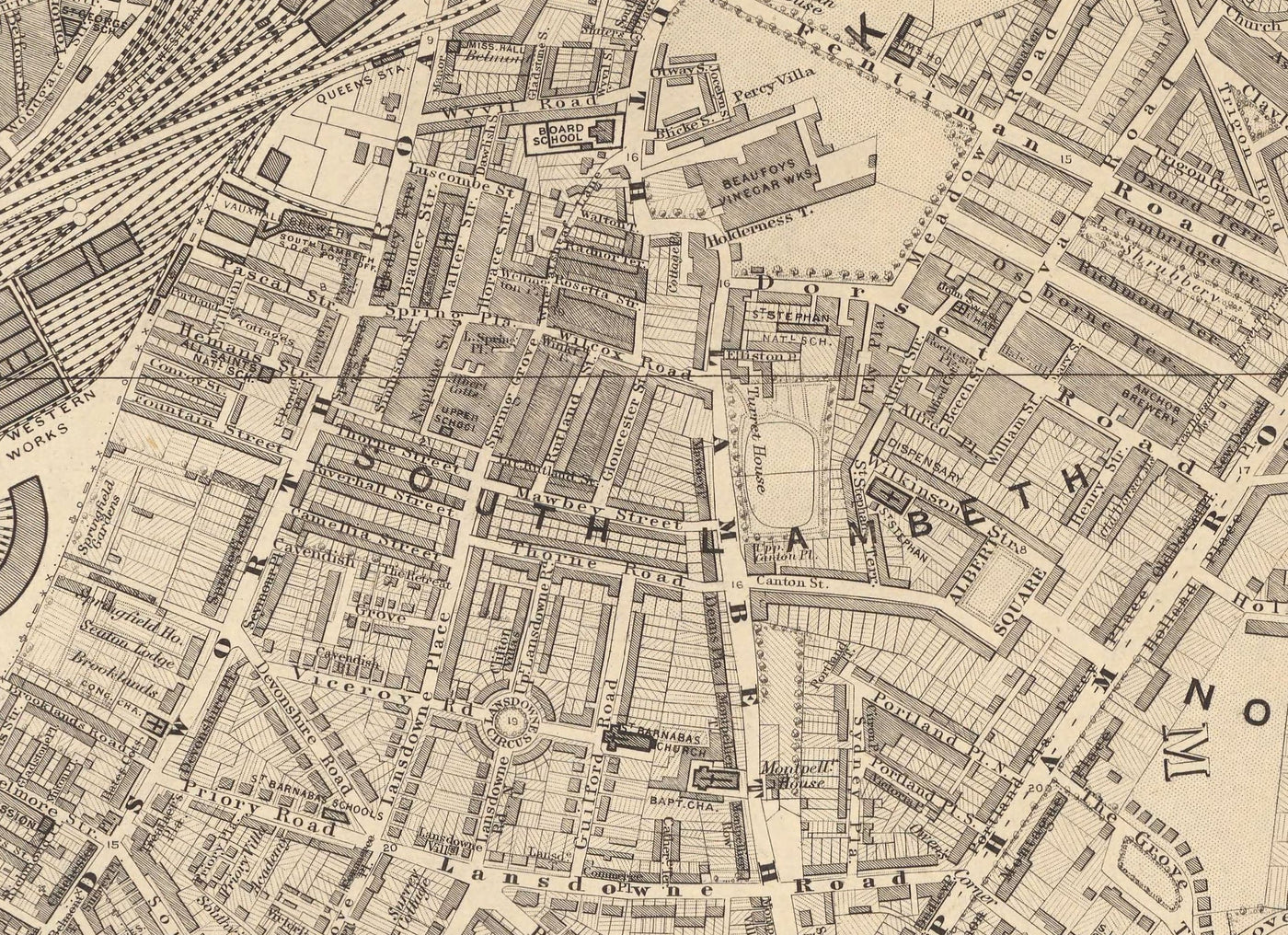 Old Map of South London in 1862 by Edward Stanford - Battersea, Chelse ...