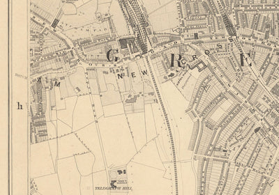 Alte Karte von South London 1862 von Edward Stanford - Greenwich, Deptford, Neues Kreuz, Blackheath - SE8, SE14, SE10, SE4, SE13