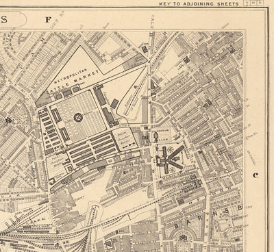 Old Map of North London in 1862 by Edward Stanford - Camden, Regents Park, Kentish Town, Kings Cross - NW1, N1C, N7, NW5, NW3, NW8