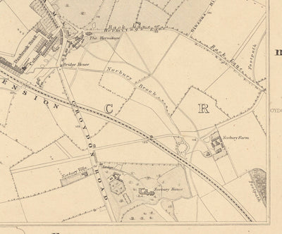 Mapa antiguo de South Londres en 1862 por Edward Stanford - Streatham, Tooting, Mitcham, Norbury - SW17, SW16, CR4