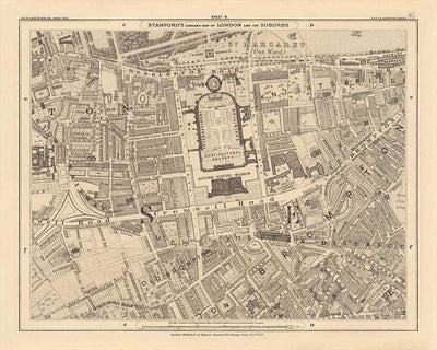Benutzerdefinierte Karte von London von Edward Stanford, 1862 - Design & Gestalten Sie Ihre eigene alte Karte
